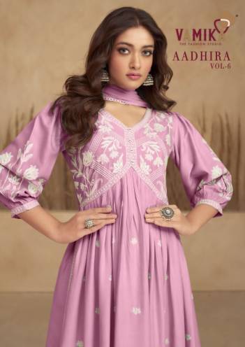 Aadhira Vol 6 By Vamika Designer Nayra Style Palazzo Suit Collection